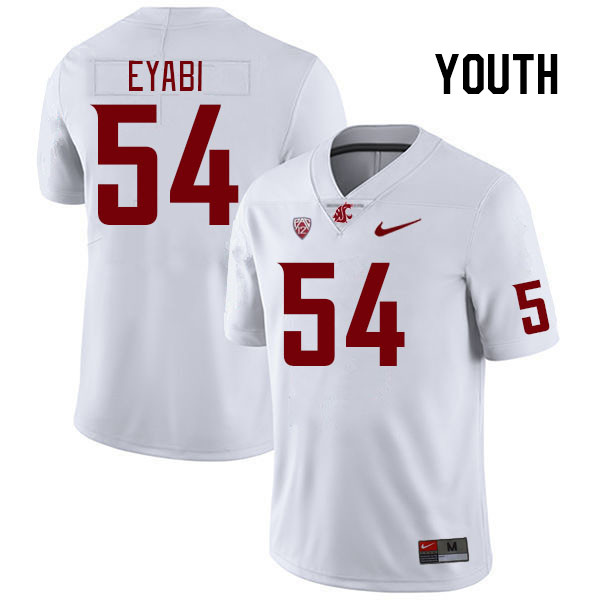 Youth #54 Peter Eyabi Washington State Cougars College Football Jerseys Stitched Sale-White